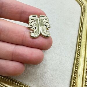 Vintage Jewelry Comedy Drama Gold Tone Mascarade Pin